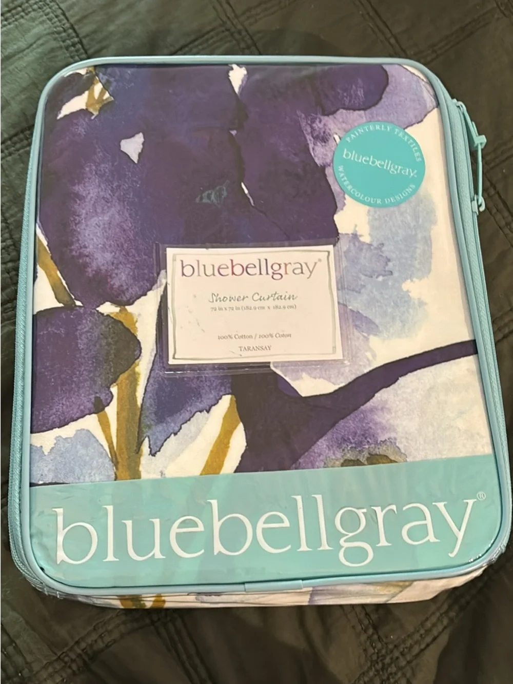 bluebellgray Taransay Shower Curtain Watercolor Flowers Cotton Designer